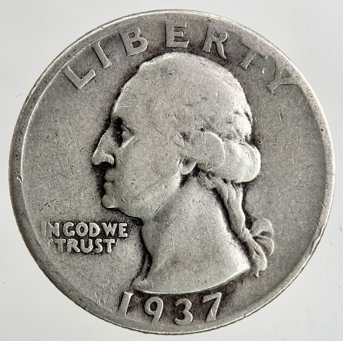 1937 - D US USA Quarter Dollar Silver Coin | Collectable Grade