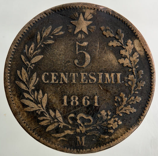 1861 Italy 5 Centesimi Coin | Collectable Grade