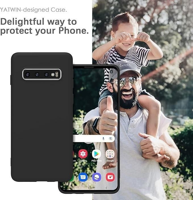 Samsung S10 PLUS + Black Bumper Silicone Shockproof Protective Case