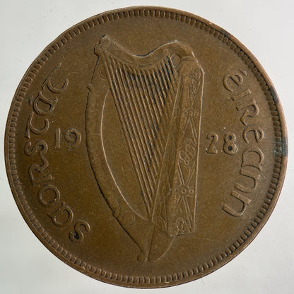 1928 Irish Ireland One Penny Coin | Collectable Grade