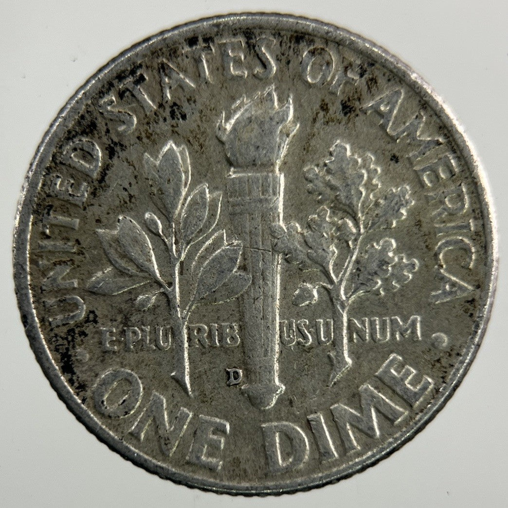 1958 - D US USA Roosevelt Dime Silver Coin | Fine Collectable Grade