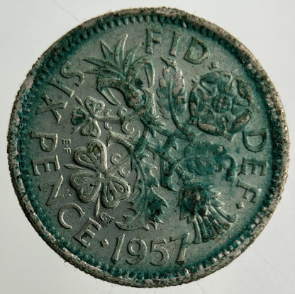 1957 Elizabeth II 2nd Sixpence Coin | Fine Collectable Grade