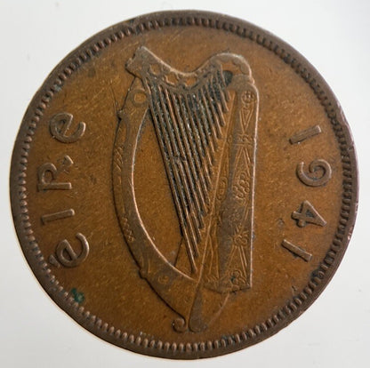 1941 Irish Half - Penny 1/2d Pig Coin | Fine Collectable Grade
