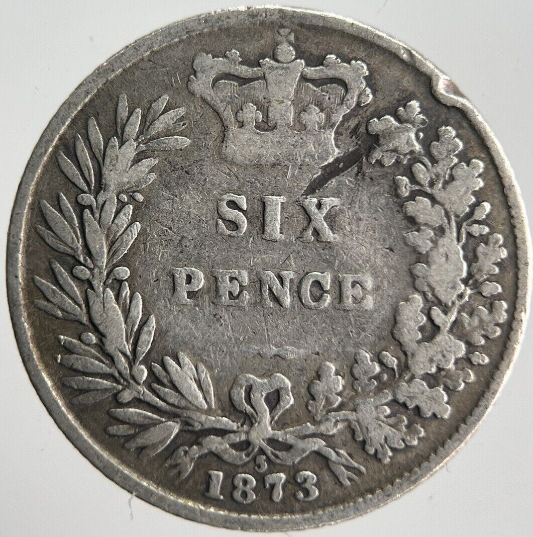 1873 Die - 5 Victoria Sixpence Silver Coin | Collectable Grade | a4511