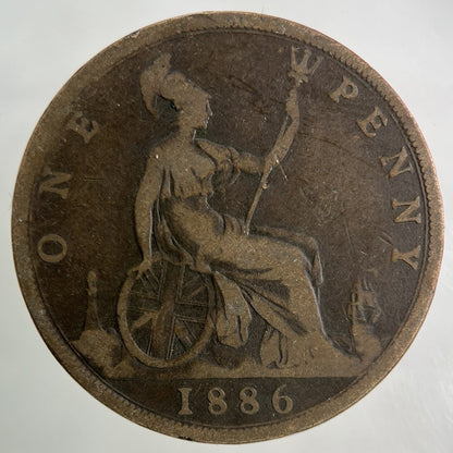 1886 Victoria One Penny Coin | Collectable Grade