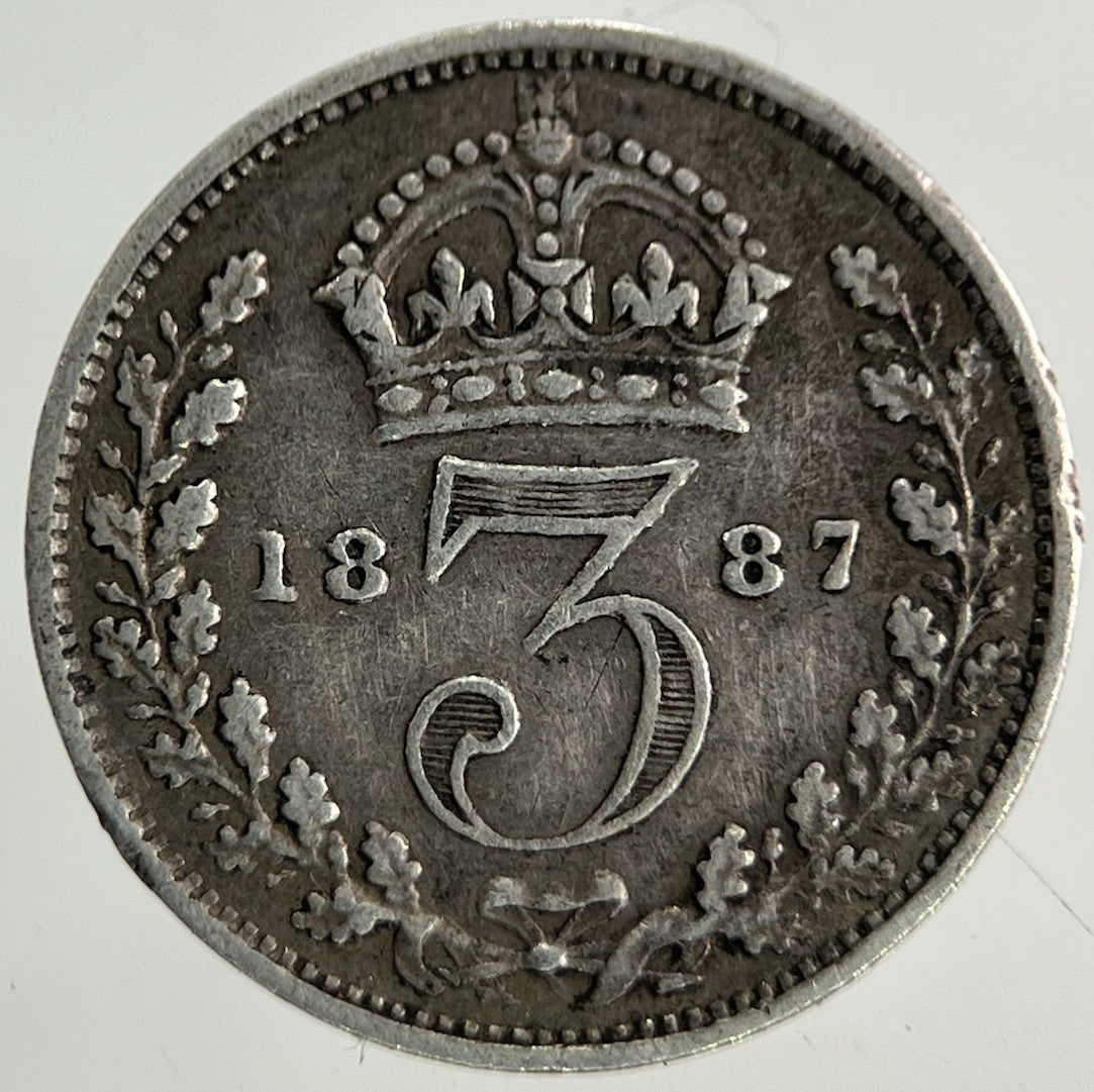 1887 Victoria Threepence Silver Coin | Fine Collectable Grade