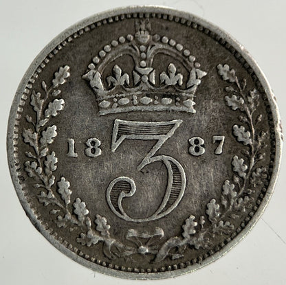 1887 Victoria Threepence Silver Coin | Fine Collectable Grade