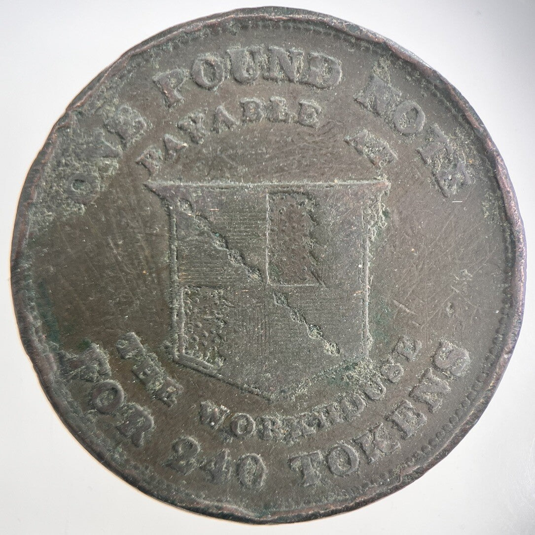1812 Birmingham Workhouse One Penny Token Coin | Collectable Grade | a650