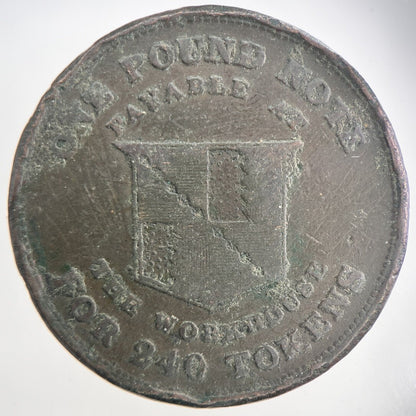 1812 Birmingham Workhouse One Penny Token Coin | Collectable Grade | a650