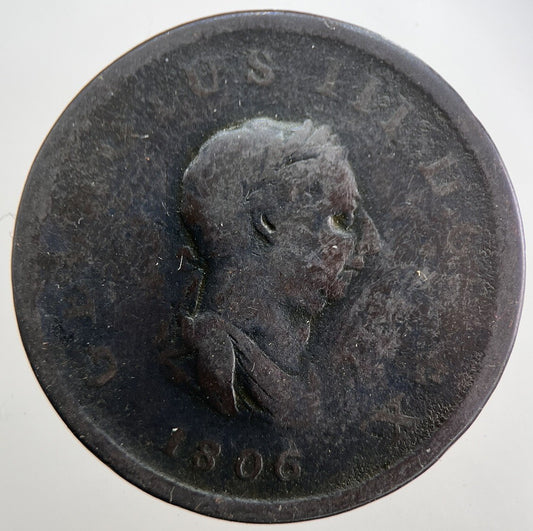 1806 George 3rd III Half - Penny British Coin | Collectable Grade | a7539
