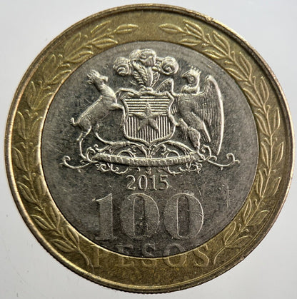 2015 Chile 100 Pesos Coin | Very High Grade | a7731