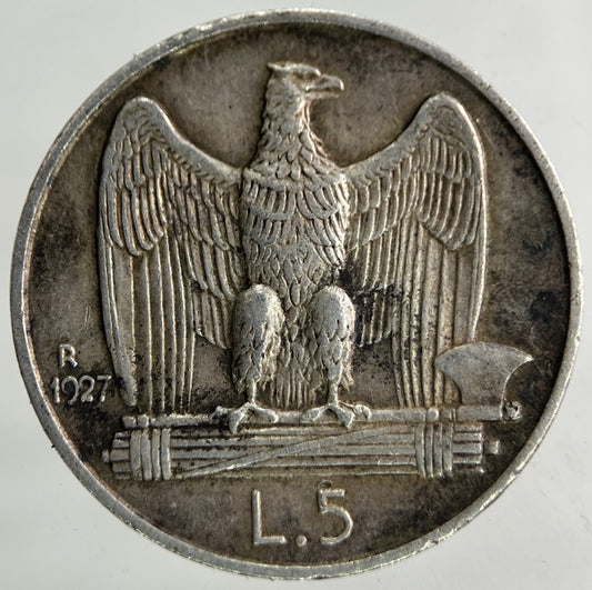 1927 Italy 5 Lira Silver Coin | Fine Collectable Grade