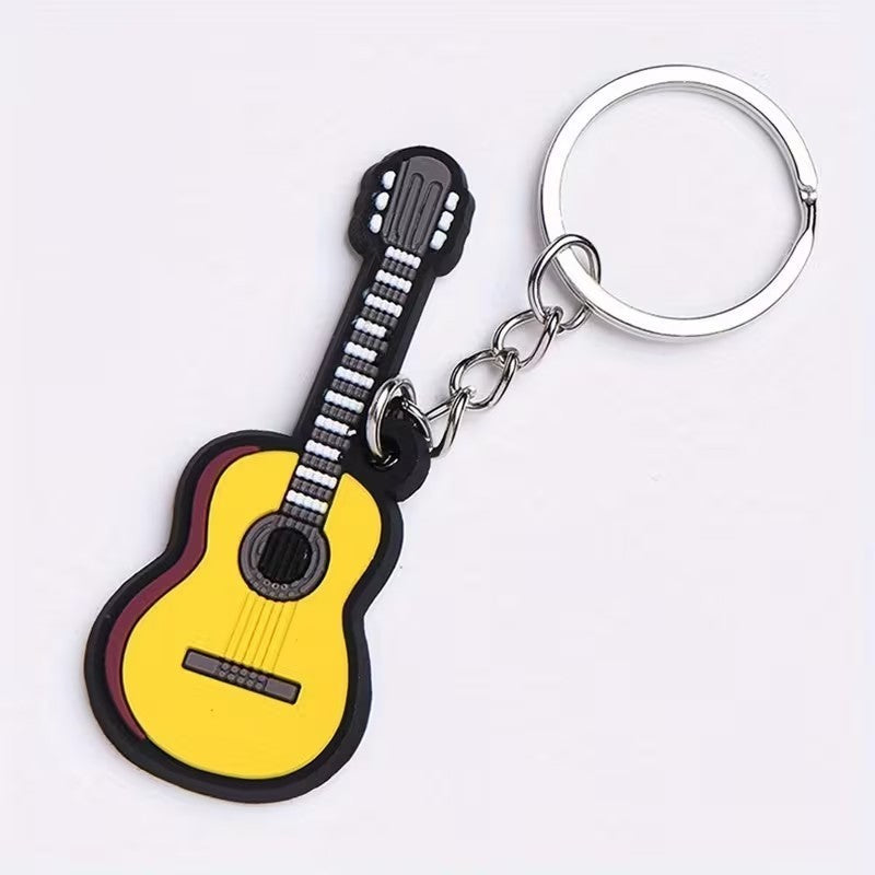 Mini Rubber Classic Guitar Instrument Music Keyring Premium Keychain Gift UK