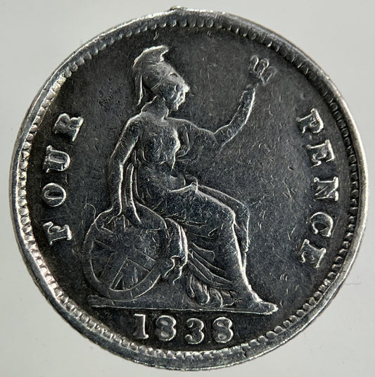 1838 Victoria Groat Four - Pence Silver Coin | Fine Collectable Grade