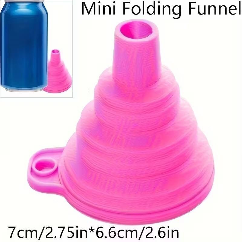 1pc Pink Silicone Collapsable Funnel Kitchen for Water Bottle Liquid Transfer