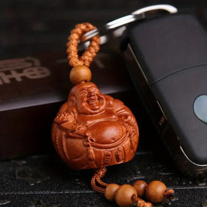 Laughing Buddha Buddhism Shaped Keyring Premium Keychain Gift UK