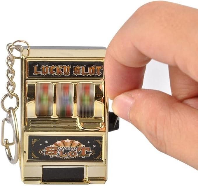 Mini Casino Slot Machine Lucky Slot Shaped Keyring Keychain Gift UK