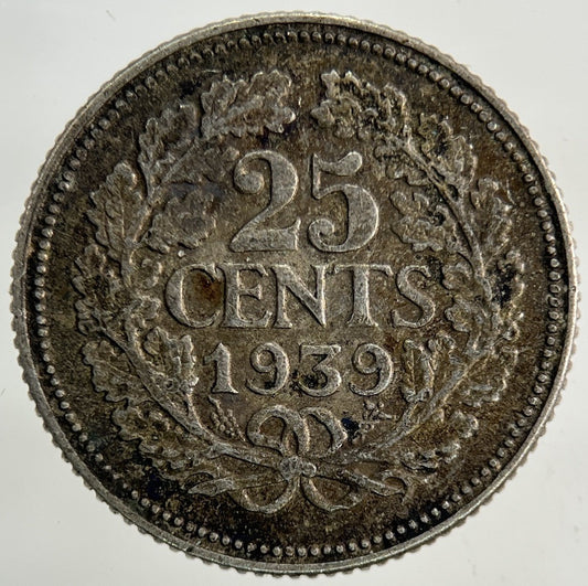 1939 Netherlands 25 Cents Silver Coin | Collectable Grade