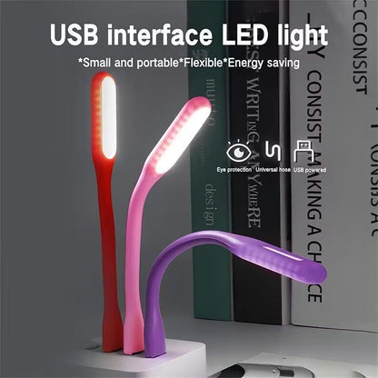 Blue Travel USB LED Bending Torch Flash - Light Night Reading Light UK Stock