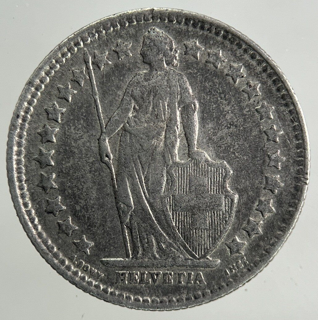 1920 Switzerland Swiss 1/2 Half Franc Silver Coin | Fine Collectable Grade