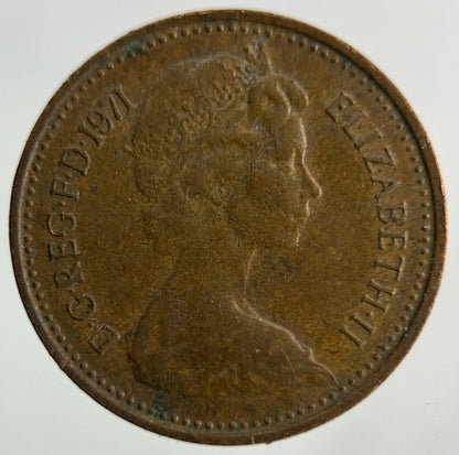 1971 Elizabeth II 2nd 1/2 Half - Penny Coin | Fine Collectable Grade