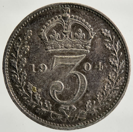 1904 Edward VII Maundy Threepence Silver Coin | Very High Grade