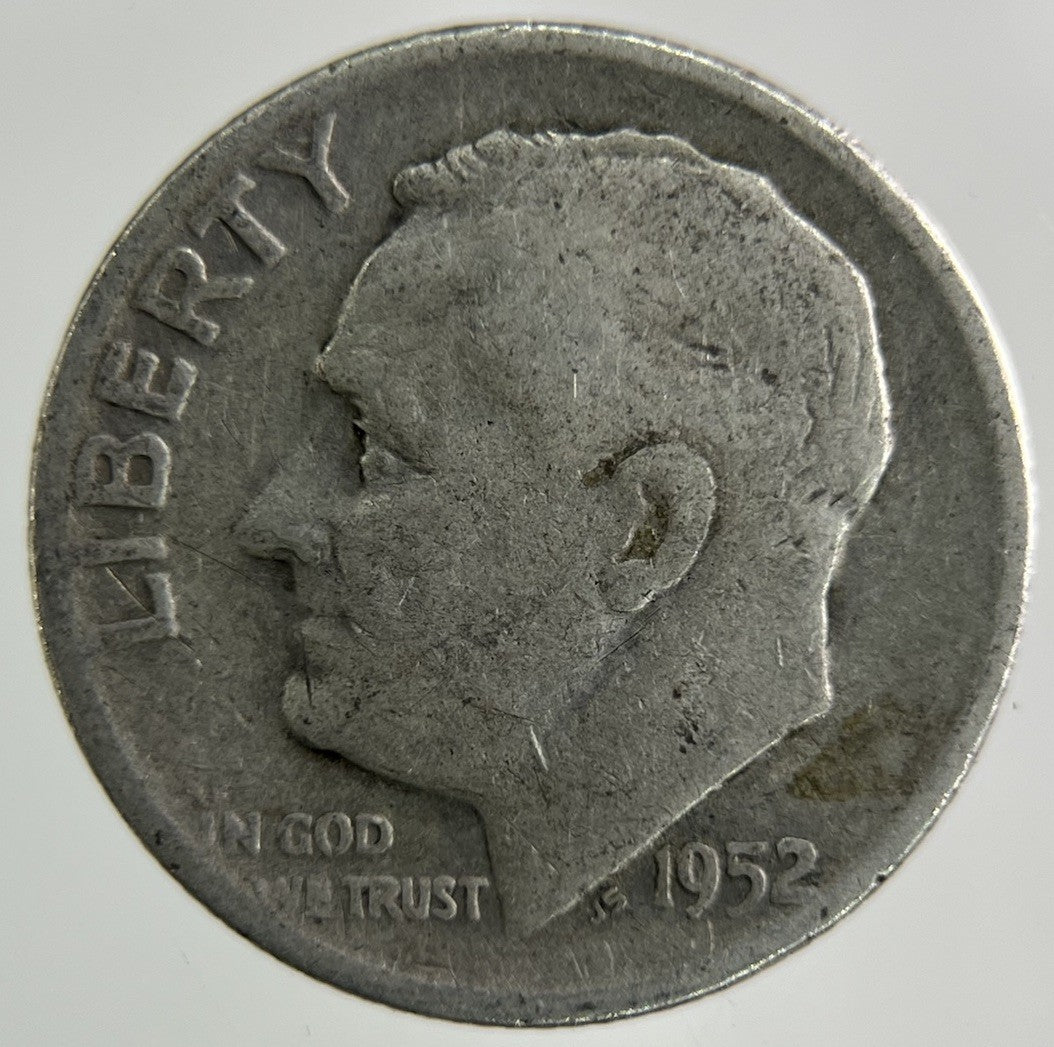 1952 - D US USA Roosevelt Dime Silver Coin | Collectable Grade