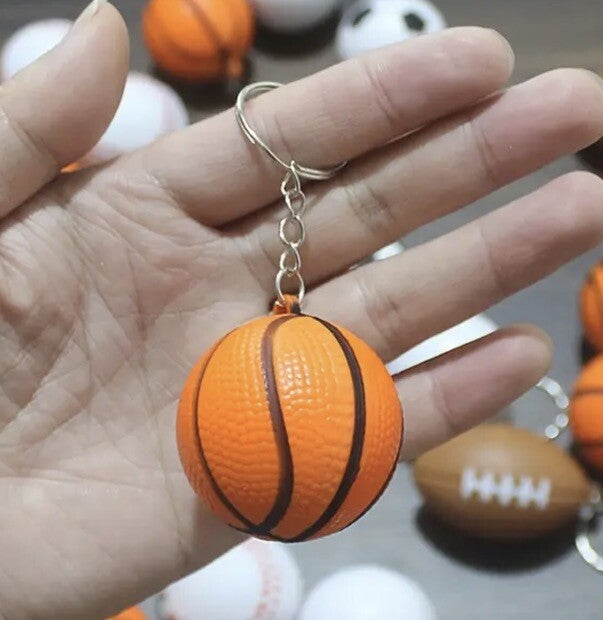 Mini American Basketball Sports Ball Shaped Keyring Premium Keychain Gift UK