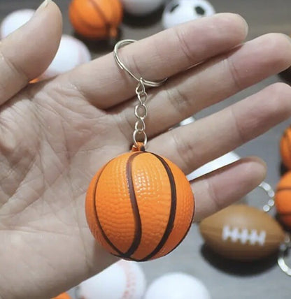 Mini American Basketball Sports Ball Shaped Keyring Premium Keychain Gift UK