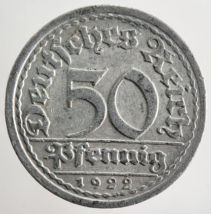 1922 - A Germany 50 Pfennig Coin | Collectable Grade