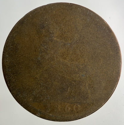 1860 Victoria One Penny Coin | Worn Grade