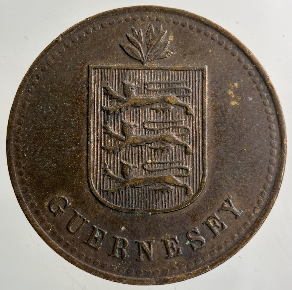 1920 Guernsey 4 Doubles Coin | Fine Collectable Grade