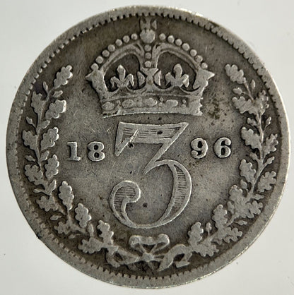 1896 Victoria Threepence Silver Coin | Fine Collectable Grade