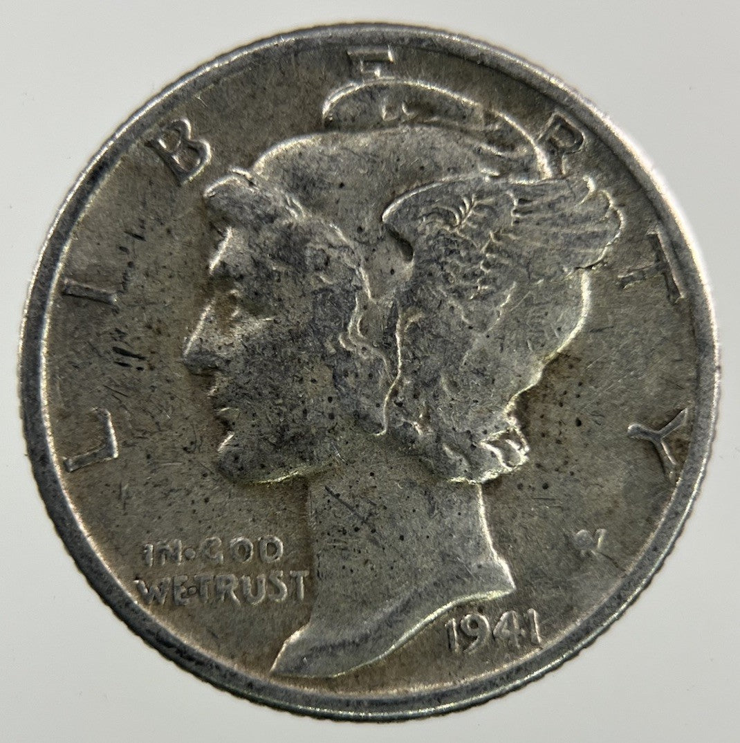 1941 US USA Mercury Dime Silver Coin | Fine Collectable Grade