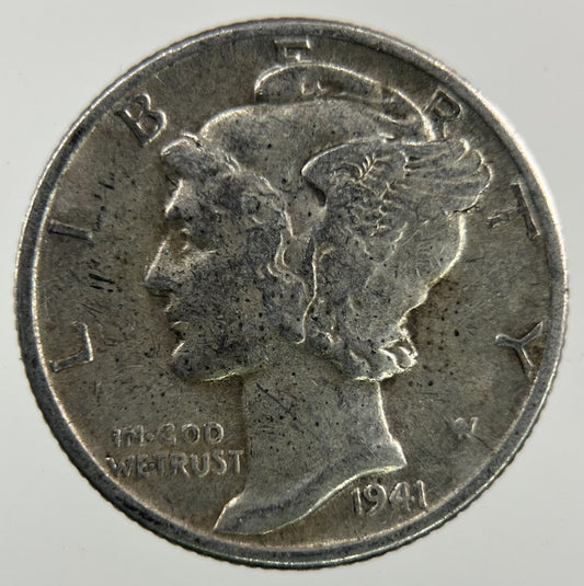 1941 US USA Mercury Dime Silver Coin | Fine Collectable Grade