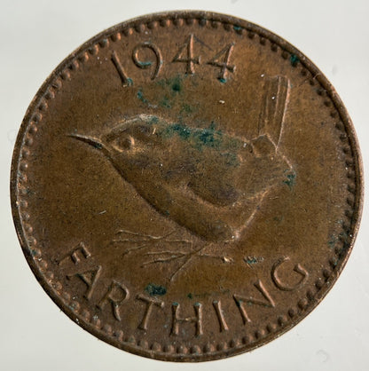 1944 George VI Wren Farthing Coin | Fine Collectable Grade