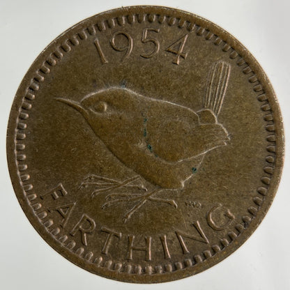 1954 Elizabeth II 2nd Wren Farthing Coin | Fine Collectable Grade
