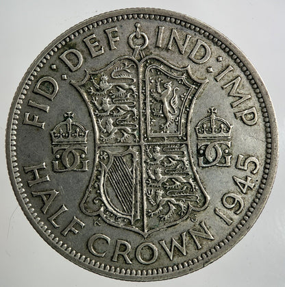 1945 George VI Half - Crown Silver Coin | Fine Collectable Grade