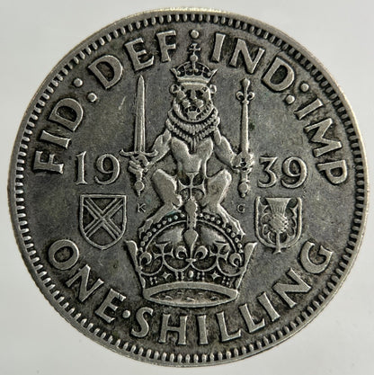 1939 George VI Shilling Silver Coin | Fine Collectable Grade