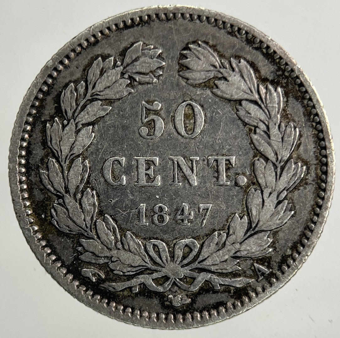 1847 France 50 Centimes Silver Coin | Fine Collectable Grade