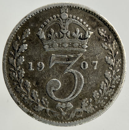 1907 Edward VII Threepence Silver Coin | Fine Collectable Grade