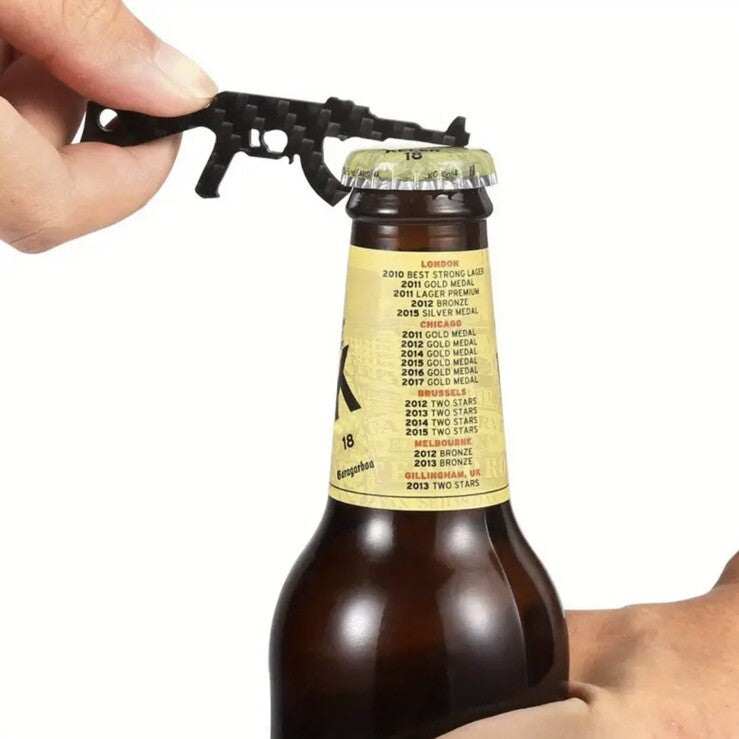 Carbon Fiber Assault Rifle Gun Bottle Opener Keyring Premium Keychain Gift UK