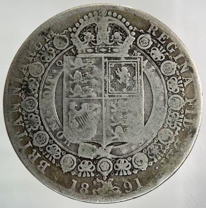 1891 Victoria Half - Crown Silver Coin | Collectable Grade