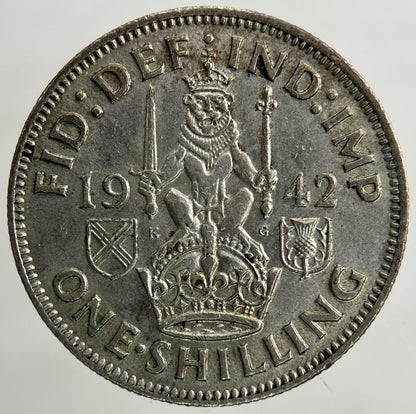 1942 George VI Shilling Silver Coin | Fine Collectable Grade