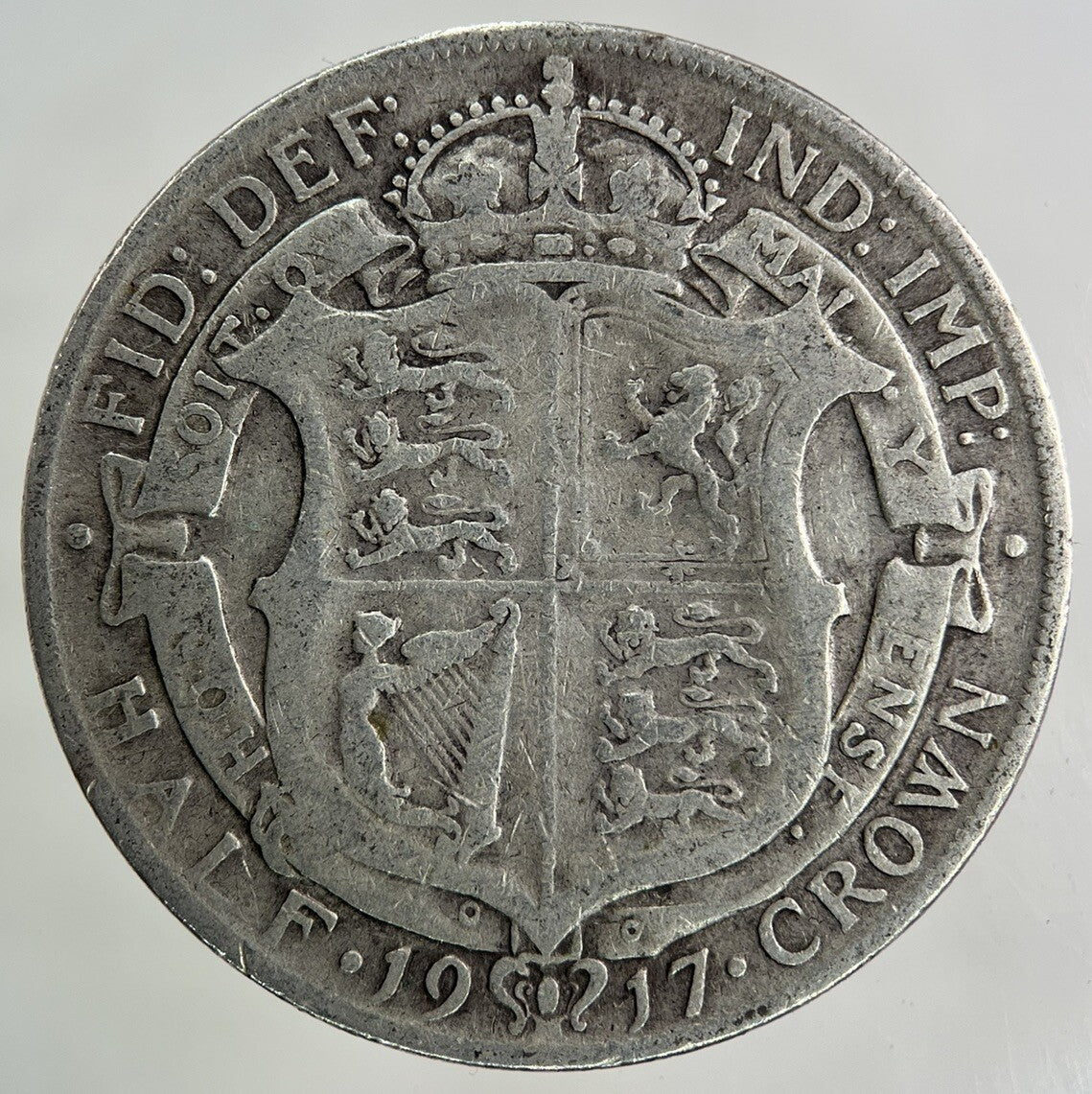 1917 George V Half - Crown Silver Coin | Fine Collectable Grade