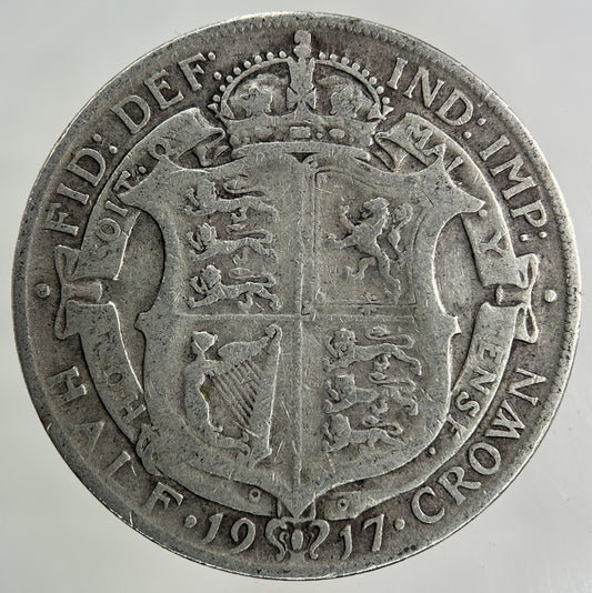 1917 George V Half - Crown Silver Coin | Fine Collectable Grade