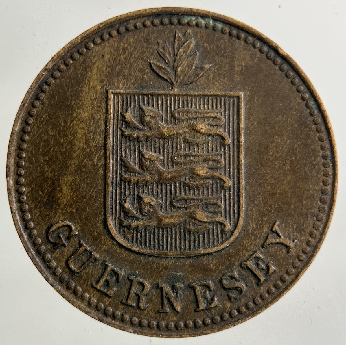 1918 Guernsey 2 Doubles Coin | Fine Collectable Grade