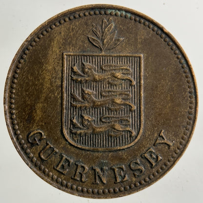 1918 Guernsey 2 Doubles Coin | Fine Collectable Grade