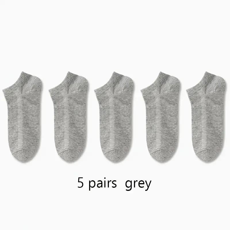 5 Pack Mens Trainer Liner Grey Ankle Socks Invisible Cotton Low Cut Sports Socks