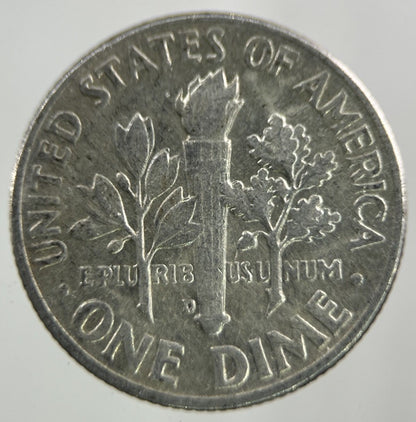 1958 - D US USA Roosevelt Dime Silver Coin | Fine Collectable Grade